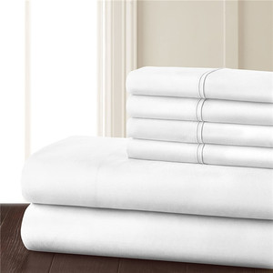 Hotel de lujo equipado <span class=keywords><strong>hoja</strong></span> al por mayor color liso 4 piezas ropa de cama conjunto de microfibra de las sábanas de <span class=keywords><strong>la</strong></span> cama - Product Image 2