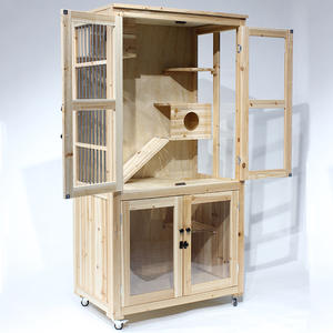 Villa moderne de luxe extra large en bois massif <span class=keywords><strong>pour</strong></span> chats, niche intérieure et extérieure <span class=keywords><strong>pour</strong></span> animaux de compagnie avec fermeture à bouton, nid <span class=keywords><strong>pour</strong></span> chiens et chats - Product Image 3