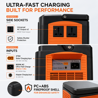 Générateur solaire portable Lezet résistant aux intempéries 1200W, station d'alimentation extérieure pour camping-car, camping, alimentation de secours domestique et opération sur le terrain