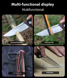 Cuchillo plegable EDC para exteriores con mango G10, cuchillo de bolsillo de acero 440 para cortar para pescar, soporte OEM personalizable - Product Image 6