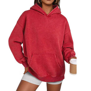 Sweat-shirts à capuche surdimensionnés pour femmes en coton 80% et polyester 20%, sweats à capuche lourds, pulls vintage lavés, 2025 - Product Image 2