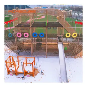 Peralatan luar ruangan dan taman trampolin jaring panjat disesuaikan untuk tempat bermain anak