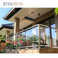 XIYATECH Appartement Balcon système de pont en double verre trempé Base en forme de U creux pince en aluminium garde-corps en verre fixe