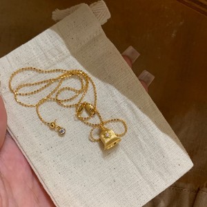 Collana Trendy Italiana con Campanella dei Desideri per Donne, Elegante Ciondolo a Campana Placcato Oro con Diamanti - Product Image 2