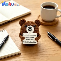 Vente en gros de poupées en peluche amigurumi faites à la main avec étiquette de message positif pour les cadeaux de fête et les cadeaux de vacances