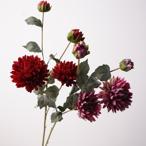 Fiore Artificiale a 4 Teste, Fiordaliso Finto, Dalia Fatta a Mano, Decorazione per Mobili Antichi, Composizione Floreale per Soggiorno - Product Image 3