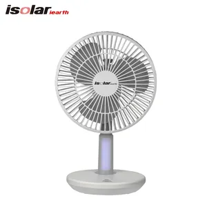 8 Inch Rotatable Solar Table Fans AC DC Solar Battery Electric Solar Rechargeable Fan