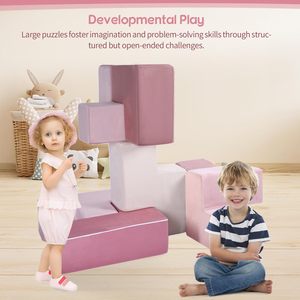Ensemble de blocs de jeu souples pour enfants, pour l'escalade en intérieur et le développement sensoriel, en matériau éponge pelucheux - Product Image 1