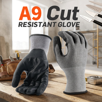 Gants de travail anti-abrasion enduits de nitrile, paume micro-moussée, fil de tungstène de calibre 18, niveau de protection 9, pour la construction