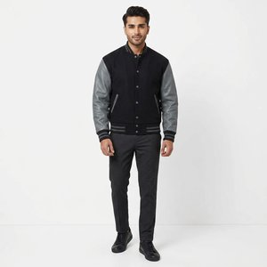 Custom <b>Long</b> Sleeve Baseball <b>Jacket</b> for Men Wholesale Latest Designs Plain Blank Versity Men's - Product Image 1