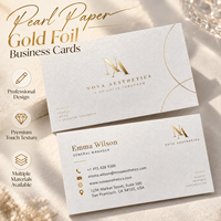 Cartes de visite de luxe en papier nacré avec dorure à chaud, impression personnalisée pour entreprises, fournisseur professionnel de cartes nominatives d'entreprise Plus