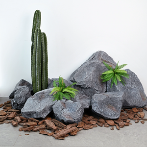 Sân Trang Trí Cảnh Quan Đá Trong Nhà Mềm Cát Đá Nhà Sinh Thái Cảnh Quan Grey <span class=keywords><strong>PU</strong></span> Bọt Đá Nhựa Thủ Công Mỹ Nghệ - Product Image 2