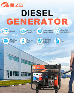 יחיד קר 7.2kw מתחיל דיזל גנרטור גלגלים מיכל דלק גדול מיכל דלק גדול מסגרת פתוחה 50/60hz 230/240v מתח dc - Product Image 6