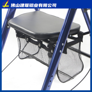 Déambulateur pliable léger à quatre roues avec siège et freins pour l'aide à la mobilité et les courses - Product Image 5