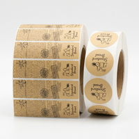 Impression d'étiquettes de haute qualité, autocollants en papier kraft écologiques, durables, imperméables, personnalisés, en rouleau, pour la promotion des produits alimentaires