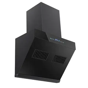 Golden Supplier 90cm Black Chimney Wall Mount Cooker Hood Chinese Style Side Suction Range Hood