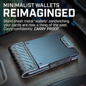 Tùy chỉnh Slim sợi carbon chủ thẻ kinh doanh <span class=keywords><strong>RFID</strong></span> chặn Mini Ví Da ban nhạc đàn hồi dây đeo mở loại đóng cửa ngắn - Product Image 4