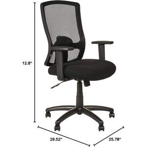 Chaise ergonomique à dossier haut pivotante/inclinable Alera Etros Series, avec appui-tête réglable, design contemporain, en tissu et maille d'aluminium - Product Image 2