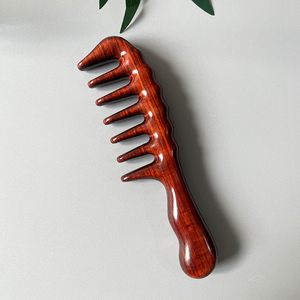 Peine para masaje de madera de sándalo <span class=keywords><strong>Natural</strong></span>, peine para masaje de cabeza de meridiano de dientes, peine para masaje del cuero cabelludo, masajeador corporal antiestático - Product Image 4