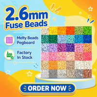 Kit de Recarga de Cuentas Termoadhesivas Mini de 2.6mm, Set de Cuentas Fusibles Multicolor, Kit Educativo de Cuentas Fusibles Pixel para Manualidades DIY