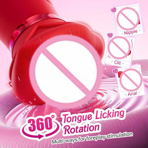 Masturbateur Féminin Rouge Lèvres Grandes Bouche Langue Vibrante Lèche-Sucer-Mord, Vibromasseur Multi-Vitesses USB 10 Modes pour Poitrine - Product Image 3
