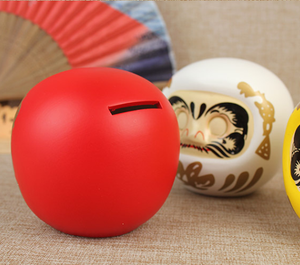 Figurine japonaise 10*10*10cm, cadeau, Daruma porte-bonheur, tirelire en céramique, pour l'ouverture d'une entreprise, rouge, Japon - Product Image 4