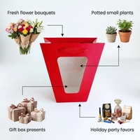 FL13 Transparente Blumenbeutel mit Fenster, 60cm Länge, konische Papiertüten für Festivals, Partys und Hochzeiten