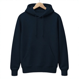 เสื้อฮู้ดดี้สีน้ำเงินกรมท่าคุณภาพพรีเมียม ทรงปกติ ผ้าฟลีซ สวมใส่สบาย เหมาะสำหรับฤดูใบไม้ร่วง สีพื้น มีกระเป๋าหน้า แขนยาวถัก - Product Image 1