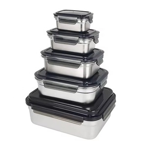 Boîte à lunch <span class=keywords><strong>rectangulaire</strong></span> en acier inoxydable avec couvercle en PP boîte de stockage de nourriture <span class=keywords><strong>thermos</strong></span> pour la maison vente en gros - Product Image 1