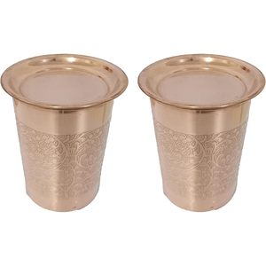 Embossed Pure Copper Jug Tumbler with Glass Lid Metal <b>Drinkware</b> <b>Accessories</b> for Parties Water Jug and Pitcher - Product Image 6