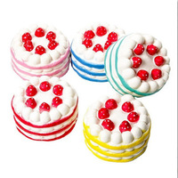 Jouets à presser en mousse PU en forme de gâteau à la fraise, kawaii, simulation japonaise, doux, parfumé, gâteau à la fraise, jouets à presser à montée lente