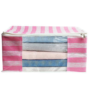 Stripes Print Pink Design Transparent Saree Storage Bag Ethnic Saree Pouch Work Saree <b>Cover</b> For Womens In Wholesale Price - Product Image 1