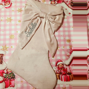 Sản Phẩm Mới Xmas Tường Trang Trí Tùy Chỉnh Tên Kỳ Nghỉ Nhung Bow Giáng Sinh <span class=keywords><strong>Stocking</strong></span> Cho Trẻ Em - Product Image 5