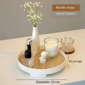 Les plateaux en bois de style nordique populaires conviennent à une utilisation dans l'entrée familiale et sur la coiffeuse. - Product Image 2