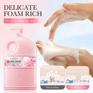 SADOER Parfum de collagène de <span class=keywords><strong>fleur</strong></span> de cerisier <span class=keywords><strong>Gel</strong></span> <span class=keywords><strong>douche</strong></span> de stérilisation exfoliant pour le corps nettoyant pour la peau beauté - Product Image 6