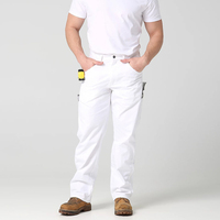 Pantalon de travail pour hommes, durable, avec coutures renforcées, boucle utilitaire, coupe large, en polyester et coton.