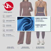 Ensemble assorti de vêtements de sport pour le yoga, col licou, effet ventre plat, taille haute, couleurs contrastées, vente en gros directe usine, pour le marché international