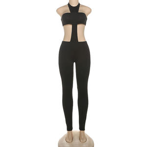 Hot High Street Fashion Sexy Overall Sexy Soild Punk Retro Neck holder Slim Damen Strumpfhose Stram pler - Product Image 2