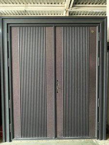 Porta d'Ingresso Esterna Personalizzata in Lega di Alluminio Non Standard, Cancello a <span class=keywords><strong>Doppia</strong></span> <span class=keywords><strong>Anta</strong></span> per Villa, Porte Moderne a <span class=keywords><strong>Doppia</strong></span> <span class=keywords><strong>Anta</strong></span> per Ingresso Principale - Product Image 1