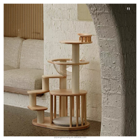 Arbre à chat personnalisé YSCat T-40, luxueux, moderne, en bois massif, écologique, durable, à 4 niveaux, avec hamac doux, pour animaux de compagnie d'intérieur