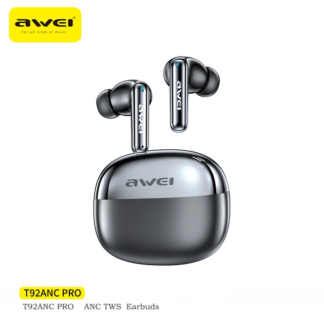2025 New Design Black Anc Enc Type c Ports Latest Noise Cancelling  Tws Sleeping Bass 6 Mic Earbuds Headsets