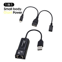 Adaptateur USB2.0 à RJ45 avec câble adaptateur, port USB, carte réseau de 100 mbps, pour Amazon Fire Stick ou Fire tv 3