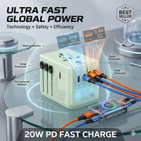 Convertisseur de puissance universel prêt à être expédié au Royaume-Uni, aux États-Unis, en Europe, en Australie, type C 100W, adaptateur de voyage universel GAN pour iPhone, MacBook