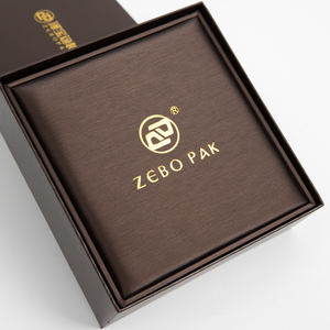 Caja de Joyería Rectangular de Lujo con Luz LED Personalizada de Alta Gama Zebo, Caja para Anillos y Colgantes de Cuero PU Negro con Logotipo - Product Image 2