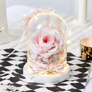 Roses éternelles, <span class=keywords><strong>fleur</strong></span> de rose véritable avec LED dans un verre - avec boîte cadeau noire - <span class=keywords><strong>Fleur</strong></span> de <span class=keywords><strong>La</strong></span> <span class=keywords><strong>Belle</strong></span> <span class=keywords><strong>et</strong></span> <span class=keywords><strong>la</strong></span> Bête pour anniversaire, Saint-Valentin - Product Image 5