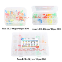 Kit électronique de diodes électroluminescentes LED rondes F3 F5 3mm 5mm, assortiment de kits pour projets DIY