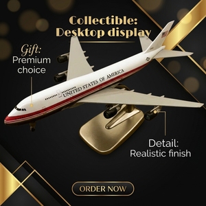 Modèle d'<span class=keywords><strong>avion</strong></span> Boeing 747 en alliage, peint, objet de collection, décoration de bureau, cadeau - Product Image 5