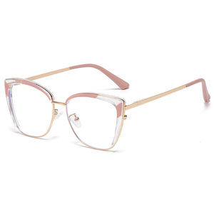Monturas de gafas Kjl Cat Eye para mujer, montura completa, lentes de PC, protección anti UV, diseño moderno y elegante - Product Image 4