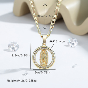 Collar Clásico con Medalla <span class=keywords><strong>de</strong></span> la <span class=keywords><strong>Virgen</strong></span> María, Joyería Religiosa con Colgante <span class=keywords><strong>de</strong></span> <span class=keywords><strong>Guadalupe</strong></span> para Oraciones y Regalos - Product Image 4