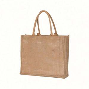 Sacs fourre-tout en jute réutilisables les plus populaires avec logo personnalisé pour le shopping et les activités - Product Image 6